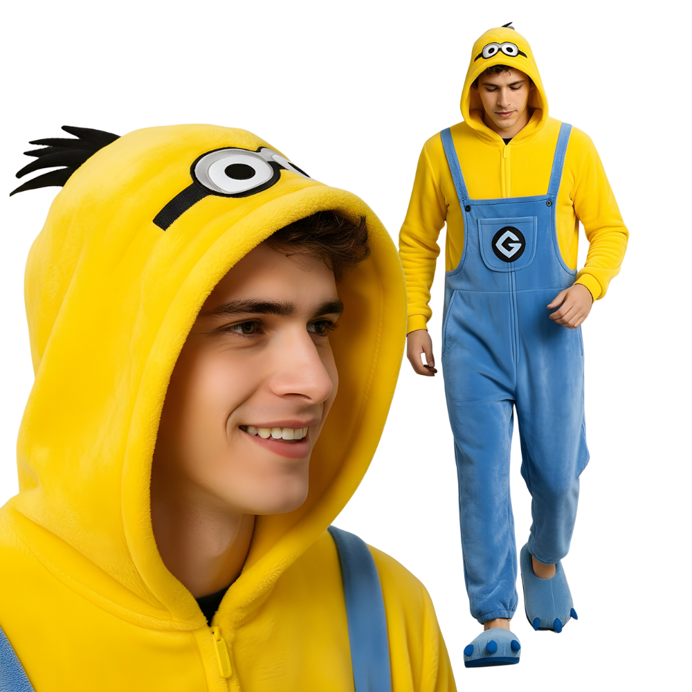 Minion-kostym Kigurumi-pyjamas 145-155 cm