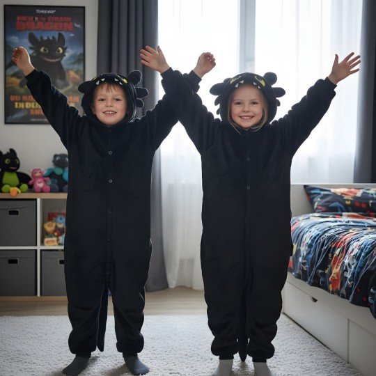 Piżama Onesie Kigurumi Kostium Przebranie Szczerbatek Dzieci, zdjęcie 5