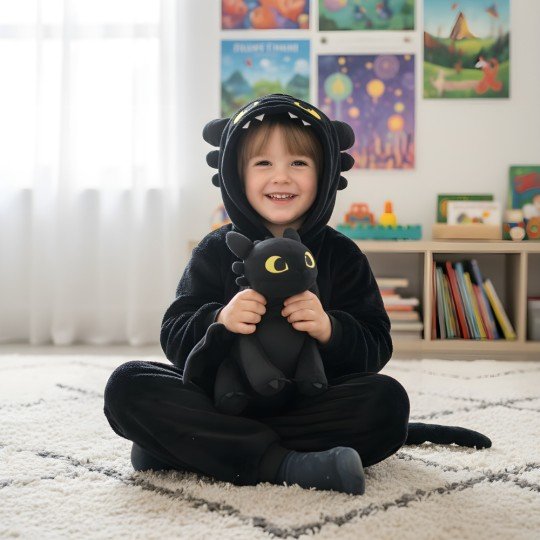 Piżama Onesie Kigurumi Kostium Przebranie Szczerbatek Dzieci, zdjęcie 9