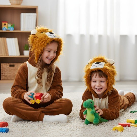 Piżama Onesie Kigurumi Kostium Przebranie Lew Dzieci, zdjęcie 7