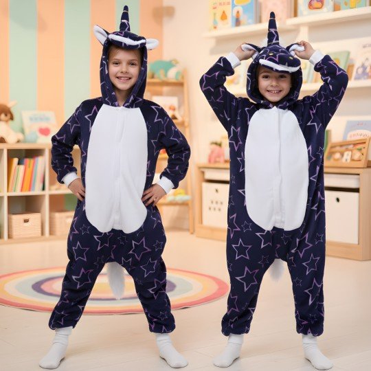 Piżama Onesie Kigurumi Kostium Gwiazdki Jednorożec Dzieci, zdjęcie 8