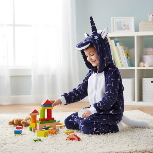 Piżama Onesie Kigurumi Kostium Gwiazdki Jednorożec Dzieci, zdjęcie 2
