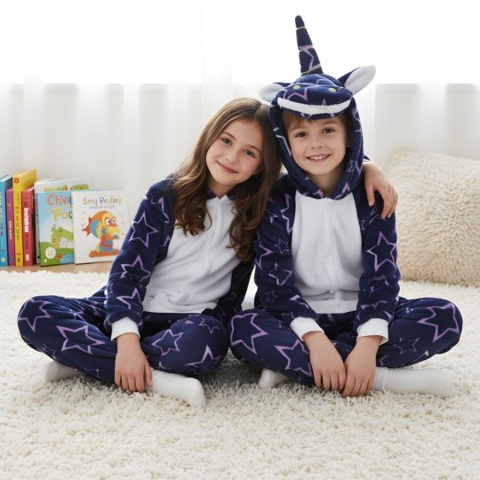 Piżama Onesie Kigurumi Kostium Gwiazdki Jednorożec Dzieci, zdjęcie 6