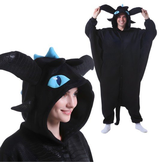 Kigurumi Onesie Pyjama Costume Toothless Blue