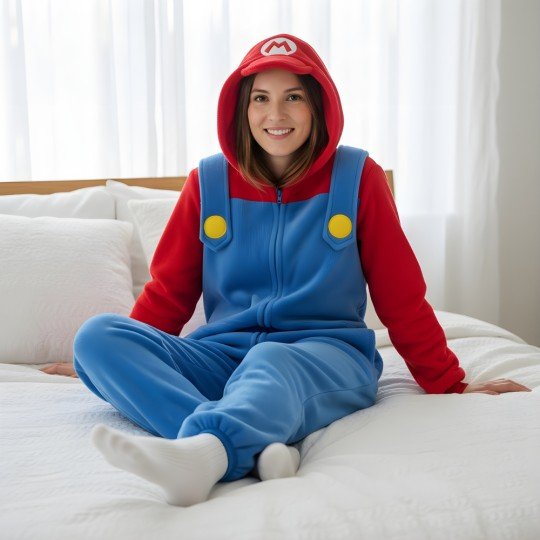 Piżama Onesie Kigurumi Kostium Przebranie Super Mario, zdjęcie 5