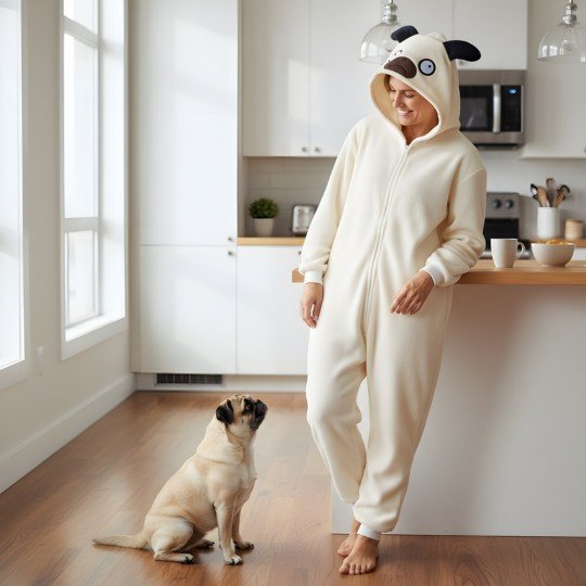 Piżama Onesie Kigurumi Kostium Przebranie Mops, zdjęcie 7