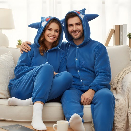 Piżama Onesie Kigurumi Kostium Pokemon Niebieski Gengar, zdjęcie 2
