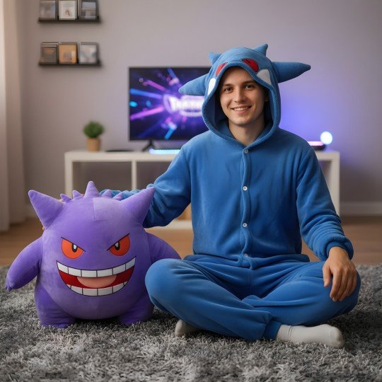 Piżama Onesie Kigurumi Kostium Pokemon Niebieski Gengar, zdjęcie 3