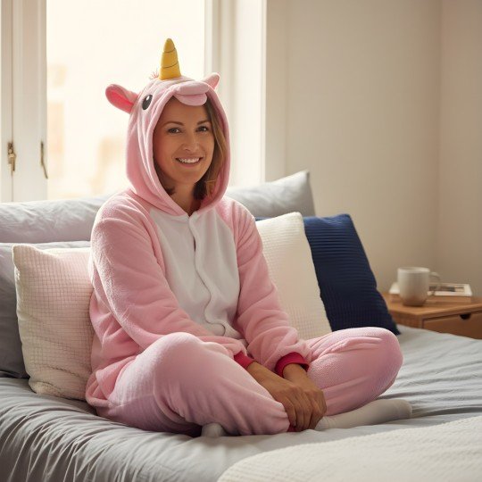 Piżama Onesie Kigurumi Kostium Przebranie Różowy Jednorożec, zdjęcie 2