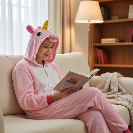Onesie Kigurumi Pajama Costume Pink Unicorn, photo 9