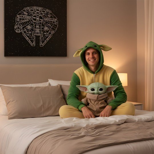 Piżama Onesie Kigurumi Kostium Star Wars Baby Yoda Grogu, zdjęcie 8
