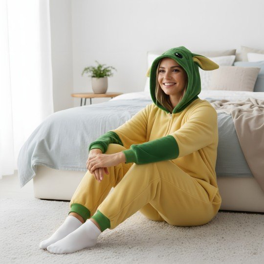 Piżama Onesie Kigurumi Kostium Star Wars Baby Yoda Grogu, zdjęcie 2