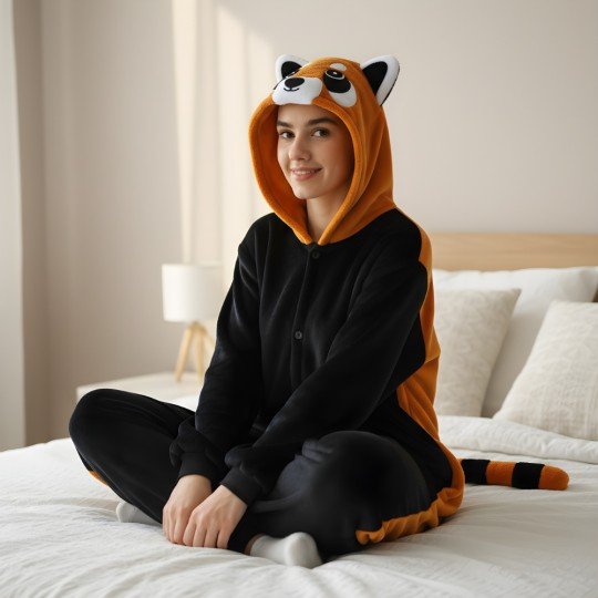 Piżama Onesie Kigurumi Kostium Przebranie Ruda Panda, zdjęcie 3
