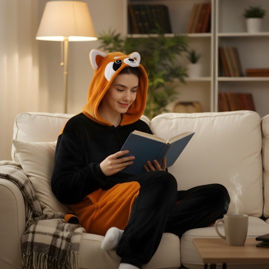Piżama Onesie Kigurumi Kostium Przebranie Ruda Panda, zdjęcie 7