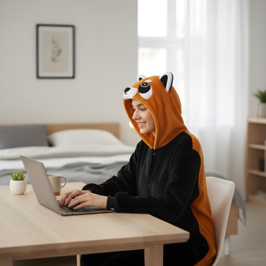 Piżama Onesie Kigurumi Kostium Przebranie Ruda Panda, zdjęcie 8