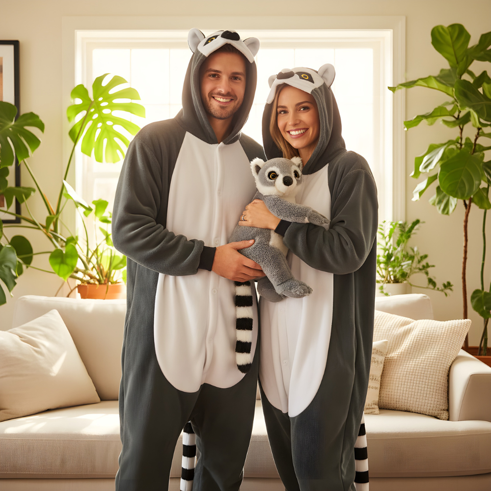 Piżama Onesie Kigurumi Kostium Przebranie Lemur, zdjęcie 2