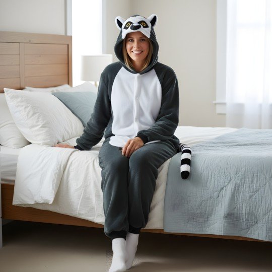 Piżama Onesie Kigurumi Kostium Przebranie Lemur, zdjęcie 6