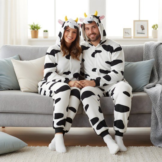 Piżama Onesie Kigurumi Kostium Przebranie Krowa, zdjęcie 8