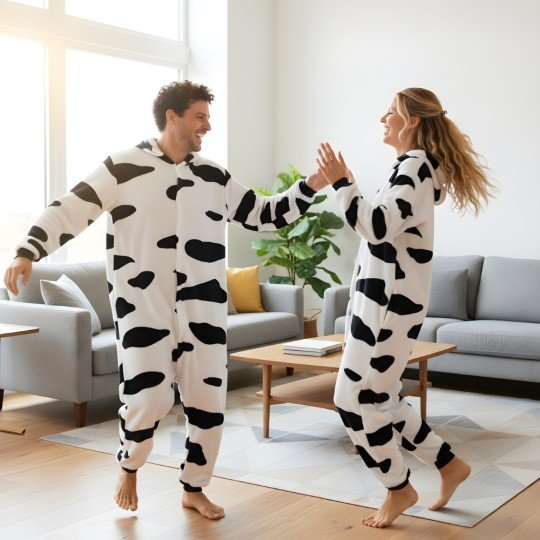 Piżama Onesie Kigurumi Kostium Przebranie Krowa, zdjęcie 5