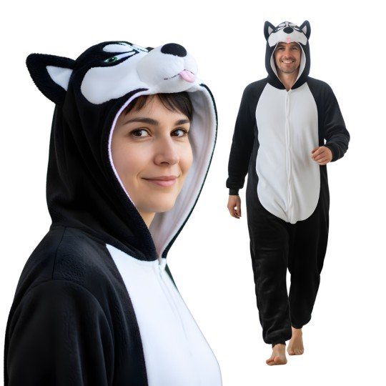 Black Husky Kigurumi Onesie Pyjama Costume