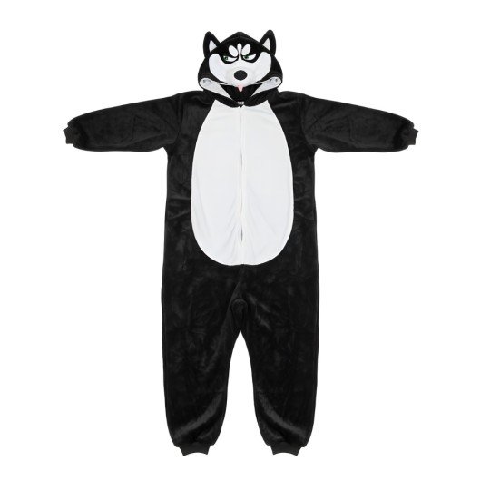 Piżama Onesie Kigurumi Kostium Przebranie Czarny Husky, zdjęcie 4