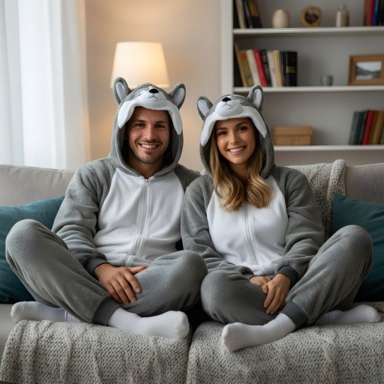 Grey Husky Kigurumi Onesie Pyjama Costume, photo 6