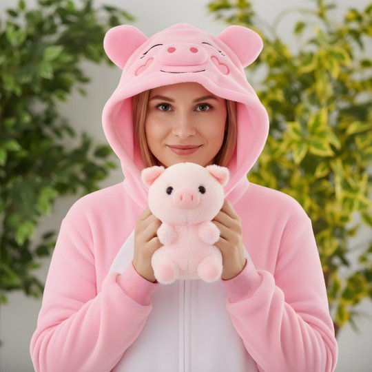 Kigurumi Onesie Pyjama Costume Pink Pig, photo 7