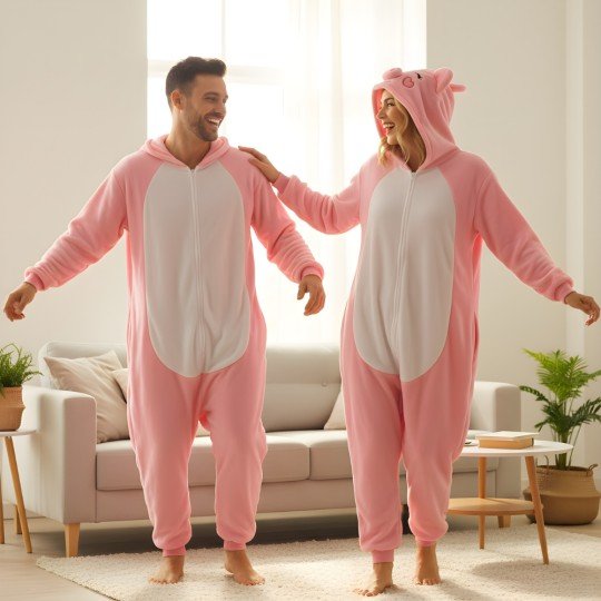 Kigurumi Onesie Pyjama Costume Pink Pig, photo 8