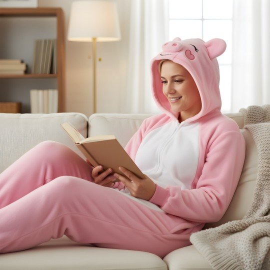 Piżama Onesie Kigurumi Kostium Przebranie Różowa Świnka, zdjęcie 5