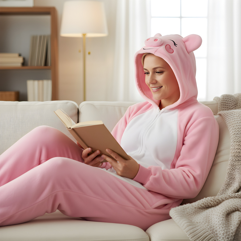 Piżama Onesie Kigurumi Kostium Przebranie Różowa Świnka, zdjęcie 5