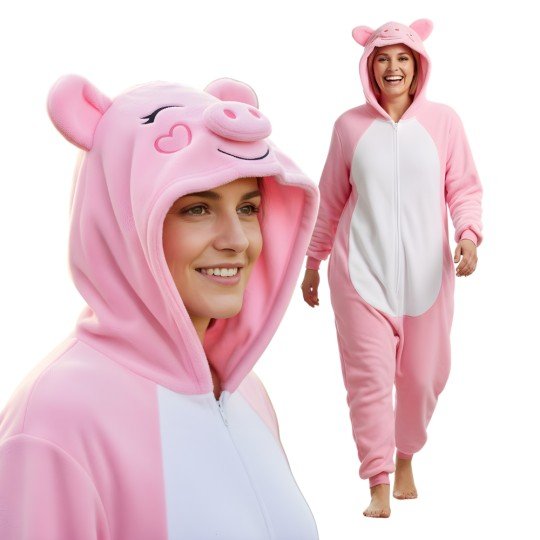 Pink Piggy Kigurumi Onesie Pyjama Costume
