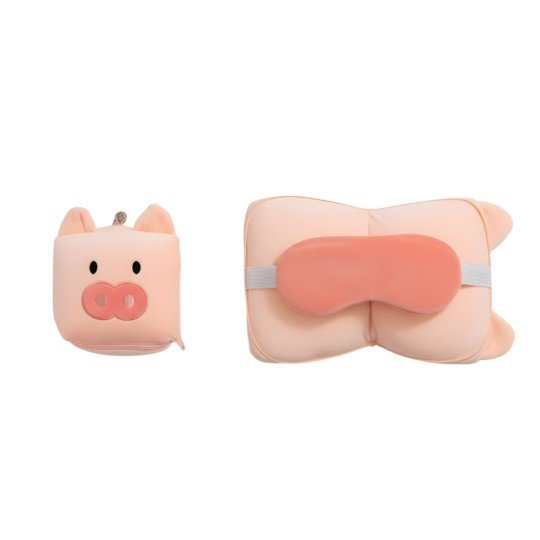4-in-1 Plush Toy: Pillow, Eye Mask, Keyring Piglet