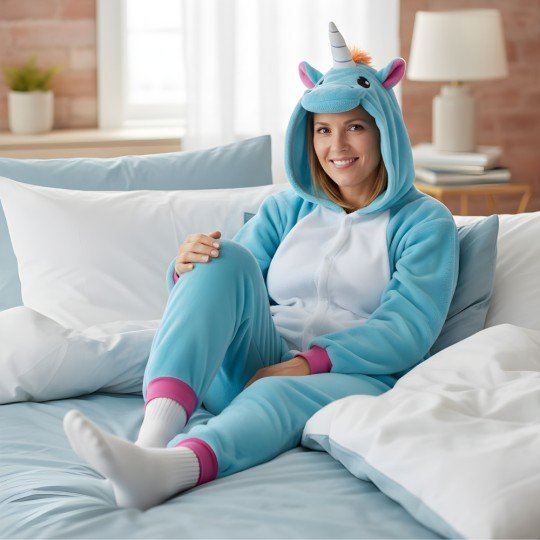 Onesie Kigurumi Pajama Costume Azure Unicorn, photo 3