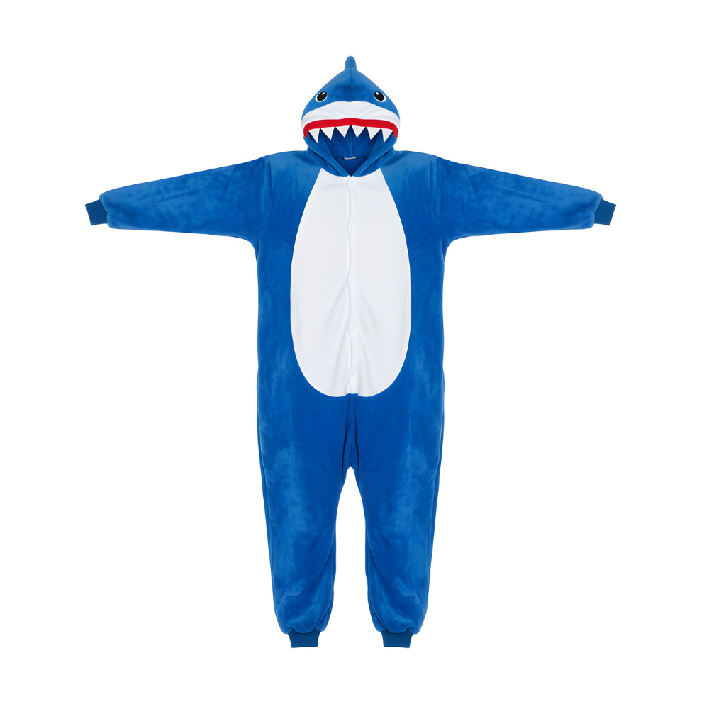 Piżama Onesie Kigurumi Kostium Niebieski Rekin, zdjęcie 4