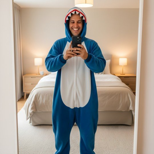 Piżama Onesie Kigurumi Kostium Niebieski Rekin, zdjęcie 7