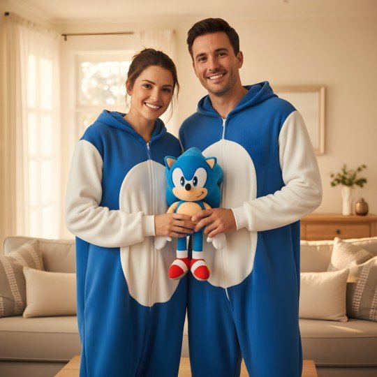 Kigurumi Onesie Pyjama Costume Sonic, photo 2