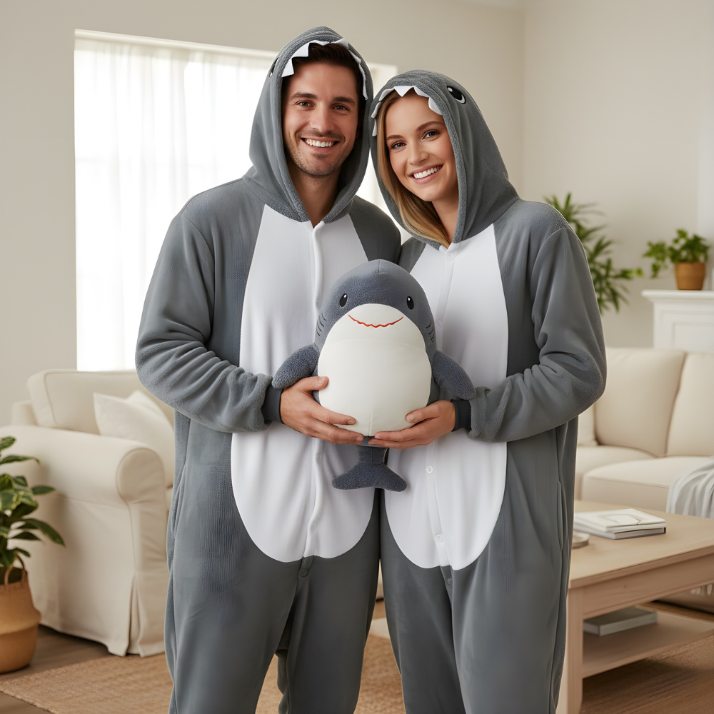 Piżama Onesie Kigurumi Kostium Przebranie Szary Rekin, zdjęcie 2