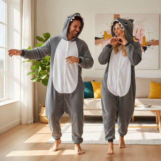 Piżama Onesie Kigurumi Kostium Przebranie Szary Rekin, zdjęcie 8