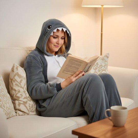 Piżama Onesie Kigurumi Kostium Przebranie Szary Rekin, zdjęcie 9