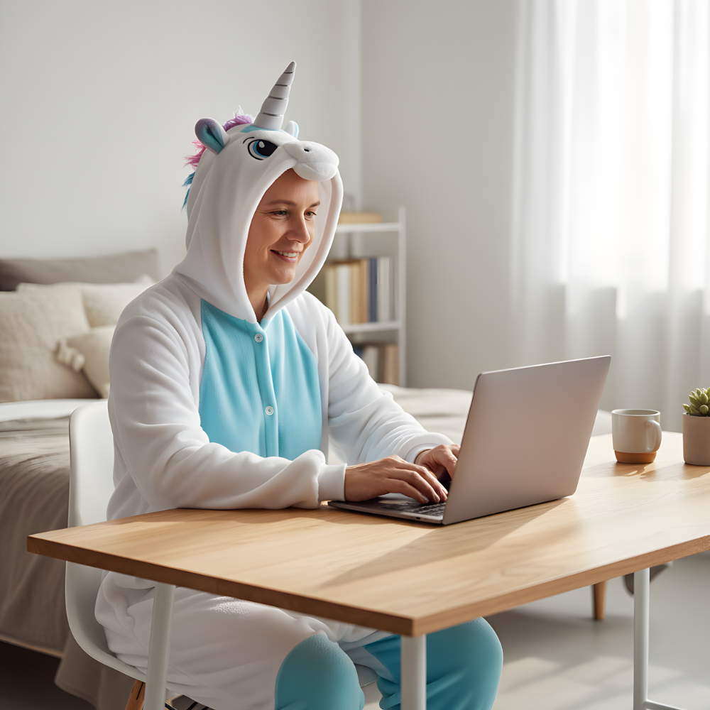 Piżama Onesie Kigurumi Kostium Przebranie Biały Jednorożec, zdjęcie 9