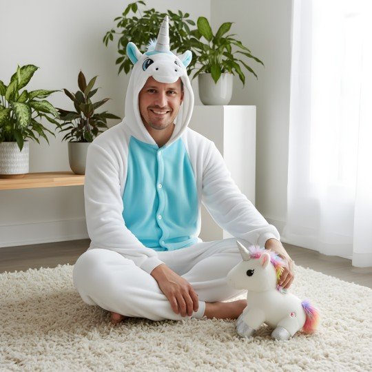 Onesie Kigurumi Pajama Costume White Unicorn, photo 9