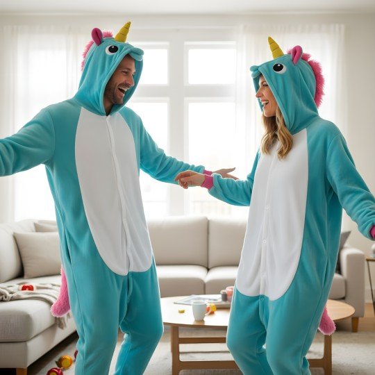 Onesie Kigurumi Pajama Costume Blue Unicorn, photo 6