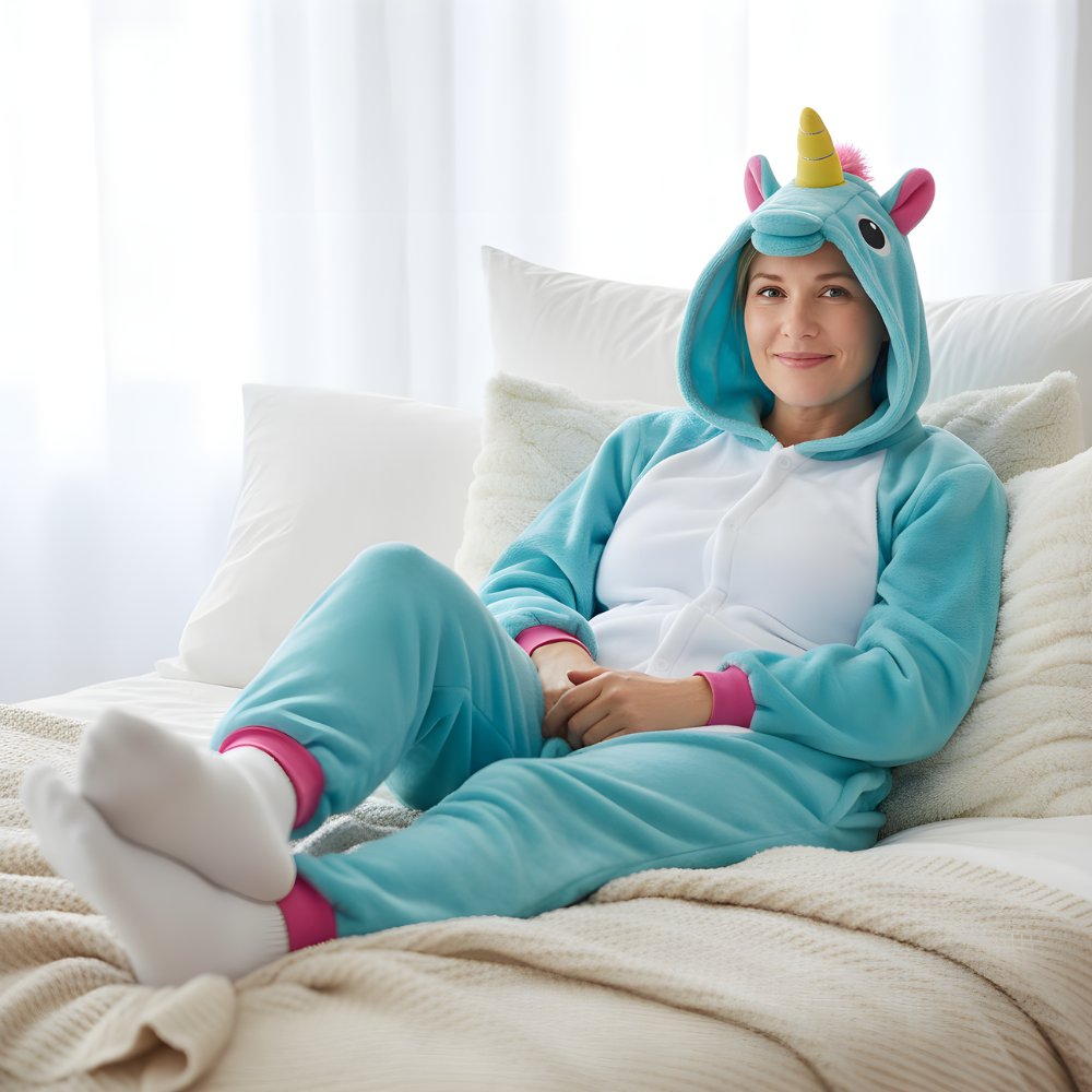 Onesie Kigurumi Pajama Costume Blue Unicorn, photo 2