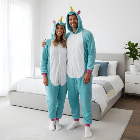 Onesie Kigurumi Pajama Costume Blue Unicorn, photo 8