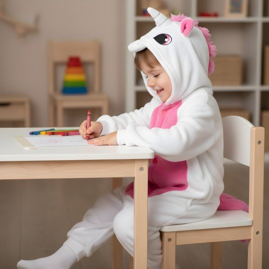 Piżama Onesie Kigurumi Przebranie Różowy Jednorożec Dzieci, zdjęcie 5