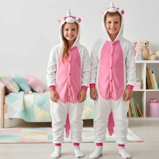 Piżama Onesie Kigurumi Przebranie Różowy Jednorożec Dzieci, zdjęcie 8