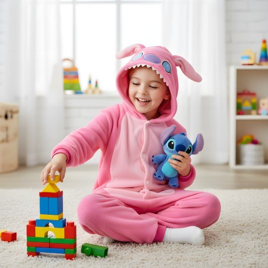 Onesie Pajacyk Kigurumi Kostium na Kostium Stitch Dzieci, photo 8