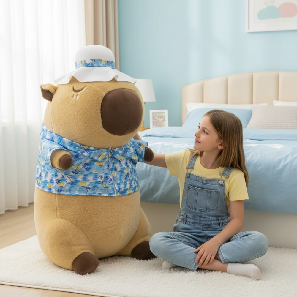 Large Plush Toy Pillow - Holiday Capybara 100cm, photo 2