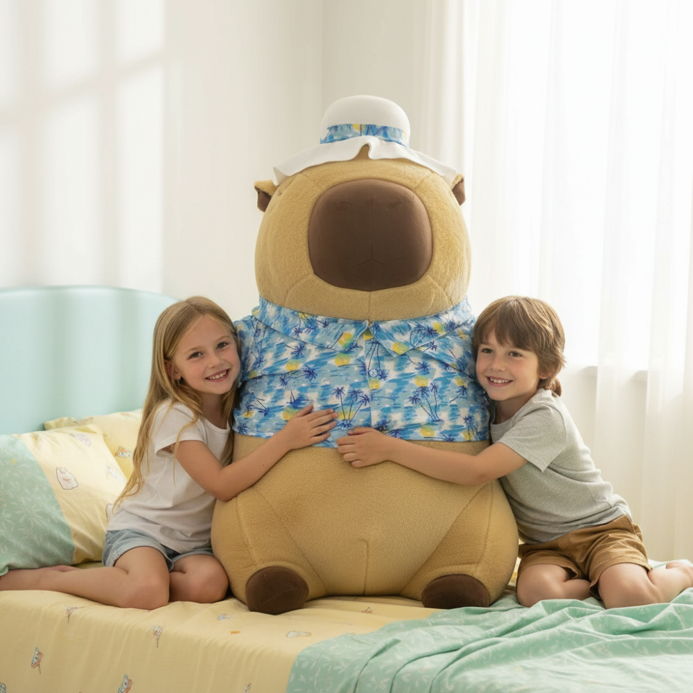 Large Plush Toy Pillow - Holiday Capybara 100cm, photo 3