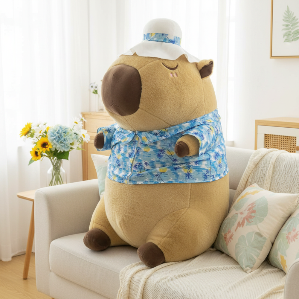 Large Plush Toy Pillow - Holiday Capybara 100cm, photo 7